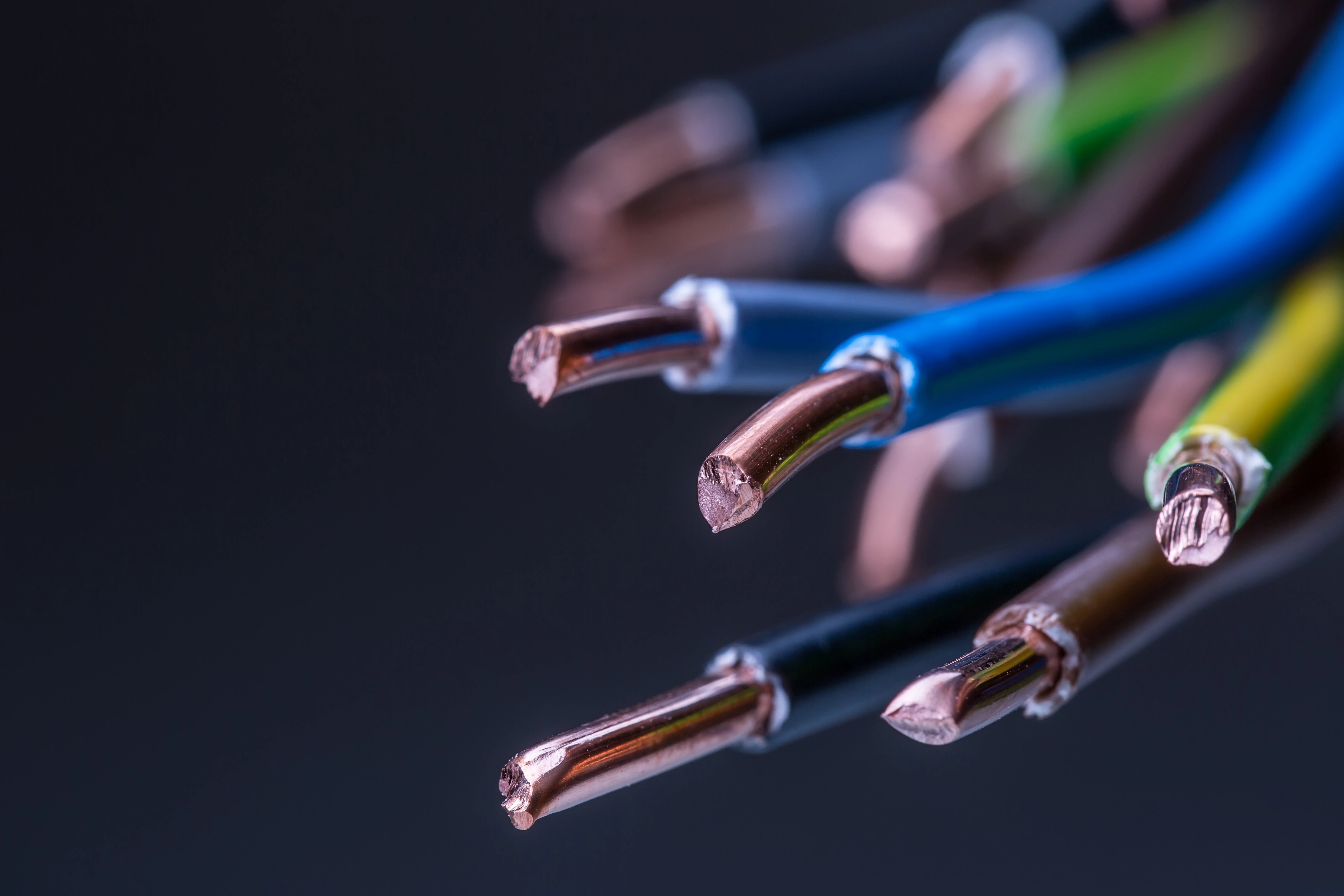 A close up of a bunch of wires.